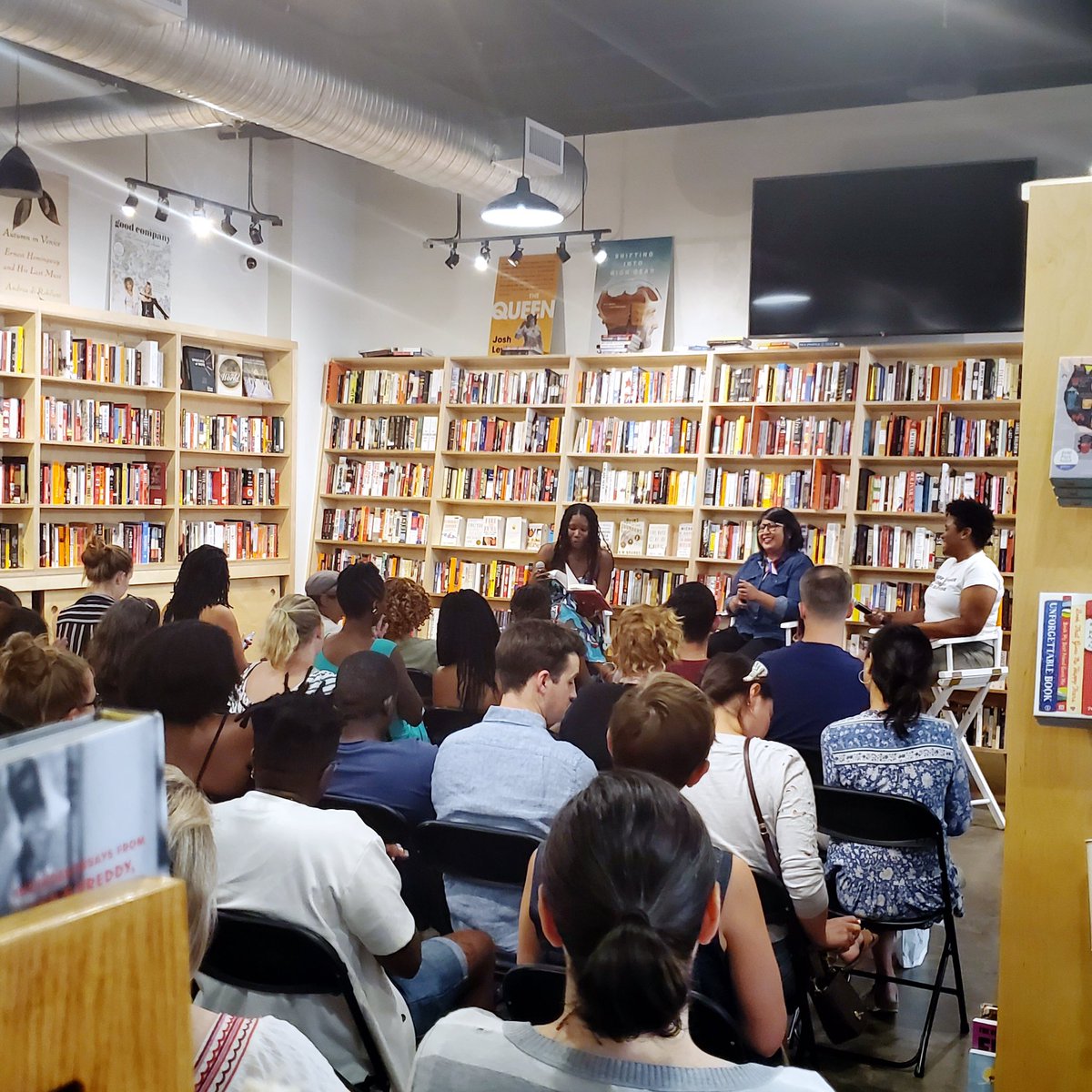 ndennis_benn's tweet photo. So I came prepared for a casual bookclub and walked into a bookstore full of people. Surprise surprise! It was lovely @LITonHSt &amp; @solidstatedc!! #PATSY https://t.co/UZ7CrOPyAa