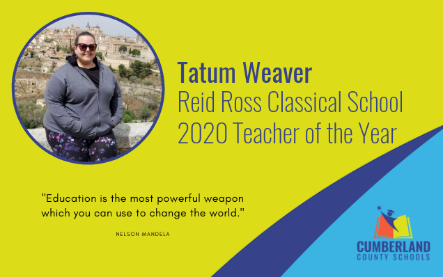 CumberlandCoSch's tweet photo. Meet Tatum Weaver, Reid Ross Classical School's Teacher of the Year and one of CCS' Premier Professionals, who has been teaching for 8 years! https://t.co/sl6eFGmb1q