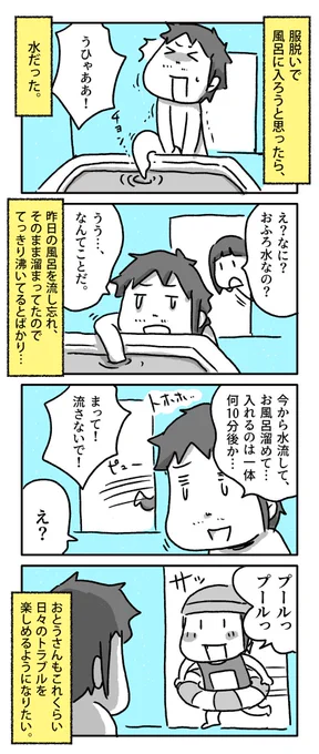 お風呂に入ったら水だった話

#一日一絵 #4コマ #絵日記 