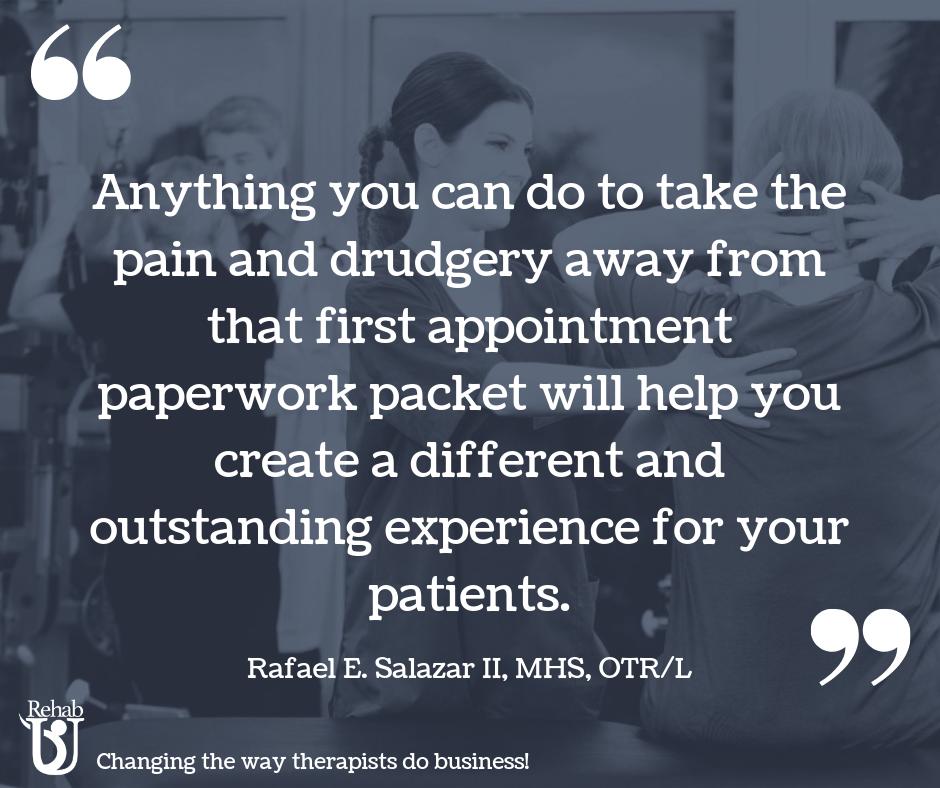 RafaelSalazarII's tweet photo. When a patient shows up to your clinic for their first appointment, what happens?
Do they get a stack of paperwork to fill out?
What can your clinic do to improve that process?
#patientexperience #firstappointment #physicaltherapy #occupationaltherapy https://t.co/qF83vrruVC