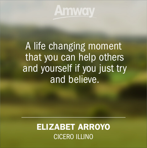 experienceamway's tweet photo. See what @Amway is to ELIZABET ARROYO #experienceamway https://t.co/fjjoWLuVuZ