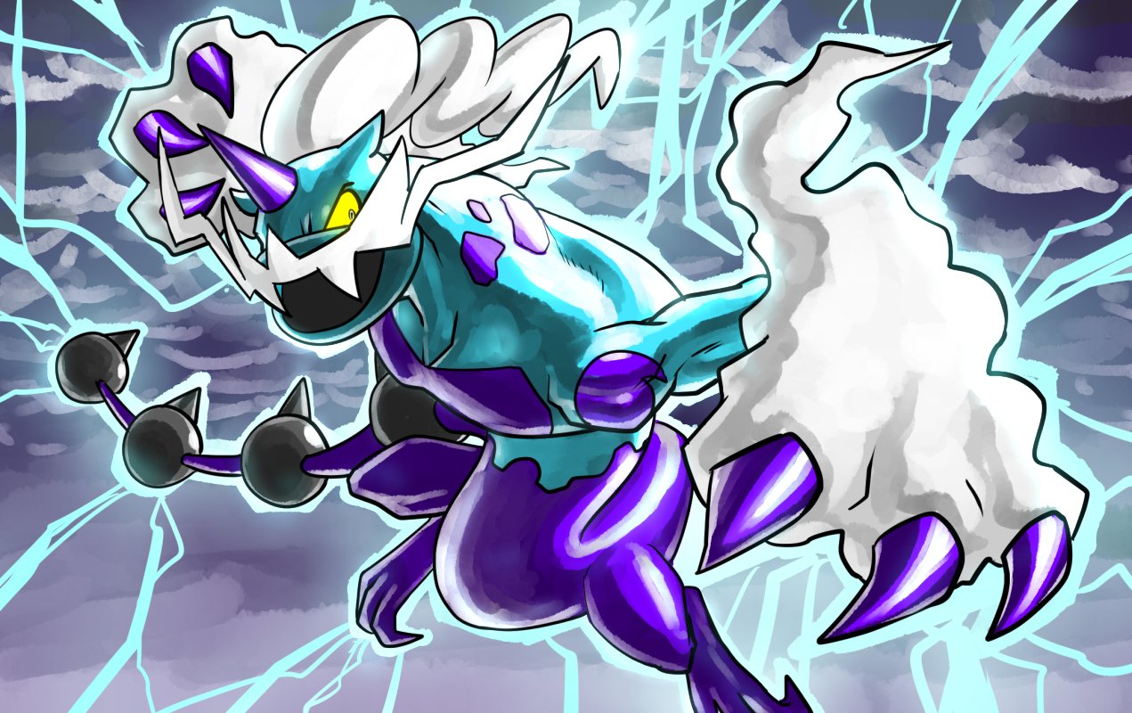 かおす Skebお仕事募集中 ボルトロス れいじゅうフォルム 天の雷 ポケモン版深夜の真剣お絵描き60分一本勝負