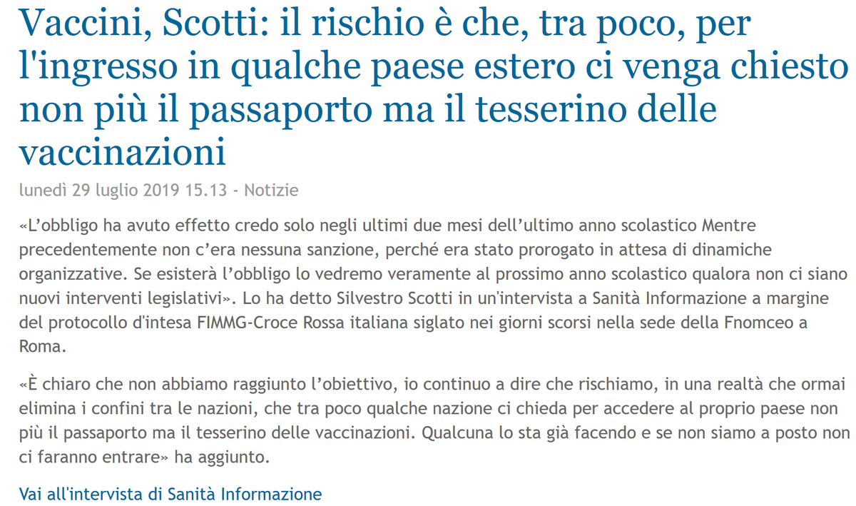 fimmgnotizie's tweet photo. La news di apertura di FimmgNotizie di oggi: "Vaccini, Scotti: il rischio è che, tra poco, per l'ingresso in qualche paese estero ci venga chiesto non più il passaporto ma il tesserino delle vaccinazioni" @SilvestroScotti Leggi tutto cliccando qui https://t.co/uU3dtGMSTi