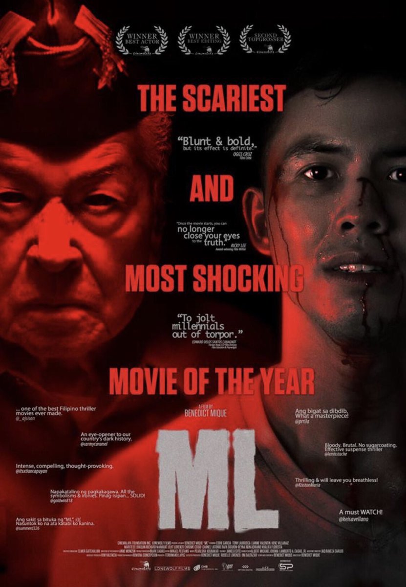 TrendsetterTony's tweet photo. βMLβ film starring Eddie Garcia and Tony Labrusca, directed by Benedict Mique, Jr. is showing again at #Cinemalaya2019. It will be on Aug. 8, 2019, Thursday - 6:15 pm at Tanghalang Manuel Conde (CCP Dream Theater) for FREE as a tribute to #EddieGarcia.
#MLFilm
@tonythesharky https://t.co/ECNY7J3sZi