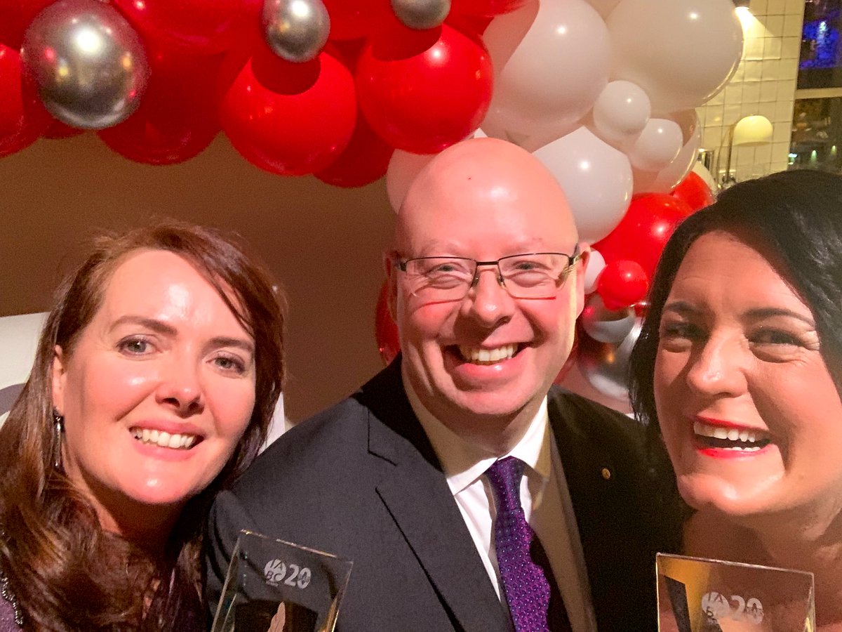 KB_Comms's tweet photo. Lovely to catch up and celebrate @AmbulanceVic recognition for its communication and engagement efforts with two of the greats -  @agwalker01 and @mairibarton @iabcvic https://t.co/P0hOwDza5z