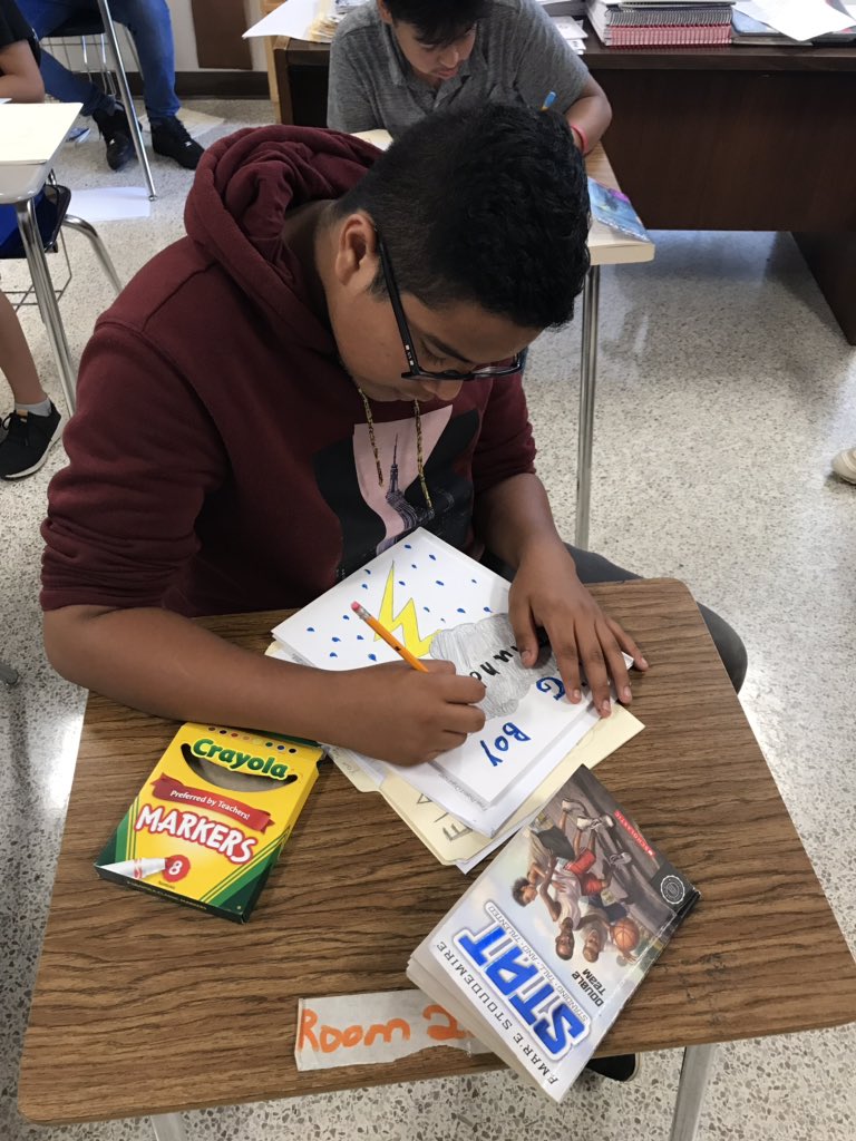 mr_marckel's tweet photo. These 6th grade students have been researching weather phenomena the past 3 weeks. Today, they started writing their own books! #RISEonMAIN https://t.co/pGNEgwTsYI