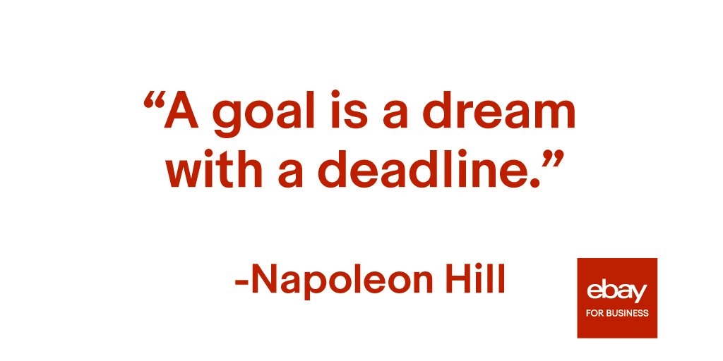 eBay for Business (@ebayforbusiness) on Twitter photo At the beginning of the year, you set goals for yourself. It’s time to check in on those goals! How are you doing meeting them? At the beginning of the year, you set goals for yourself. It’s time to check in on those goals! How are you doing meeting them?