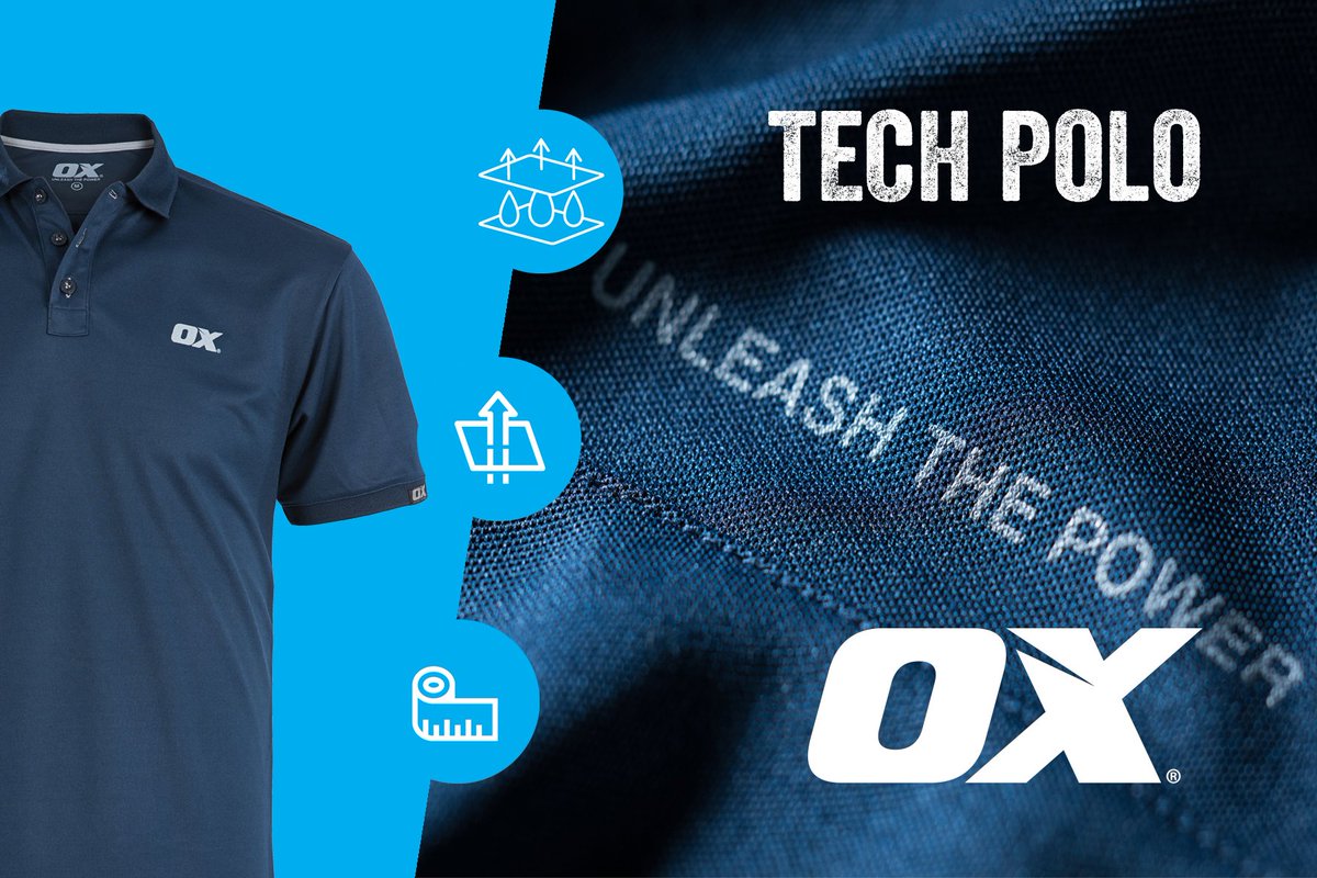 OXtoolsUK's tweet photo. Are you feeling the heat yet? Why not try the OX Technical Polo? Featuring clever sweat reducing properties and made from lightweight stretch fabric, feel fresher for longer.
#ox #oxtools #workwear #techpolo #tough #dynamic #different #tech #polo #shirt #style #fashion https://t.co/uKnBeH7RnN