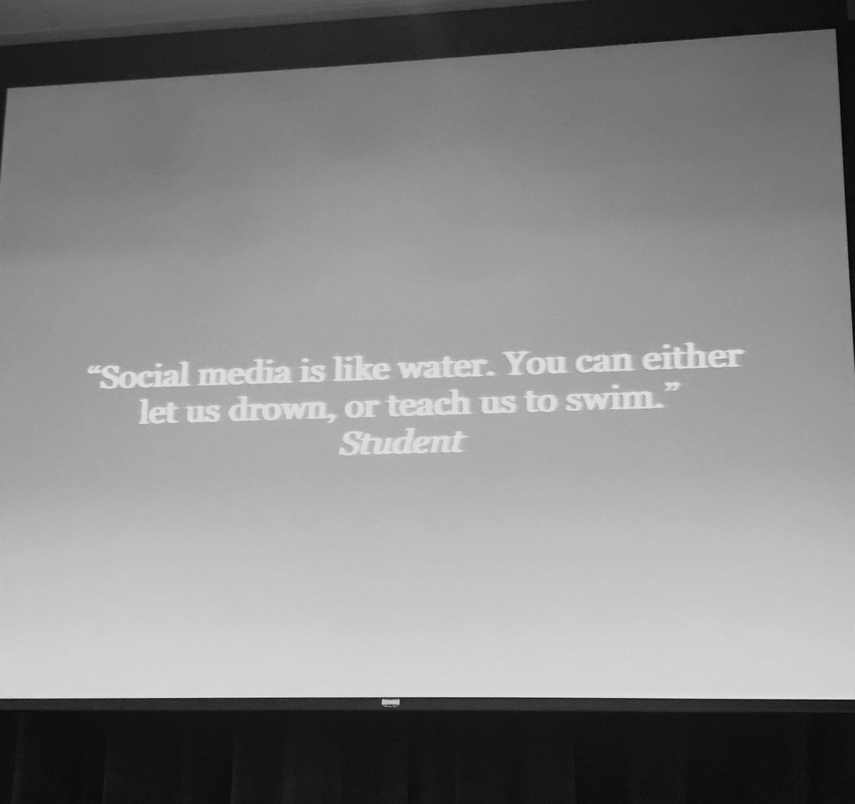 Social media is like water. You can either let us drown or teach us to swim. #letsgoswimming #SLPSmagnet @TalentSlps