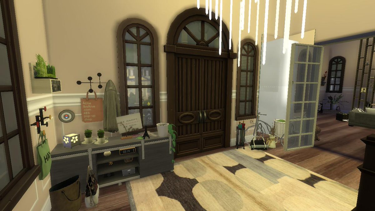 IsraSimlish's tweet photo. ¡Entremos en la casa de Los Lápida!, La modificación de la entrada y el salón. #LosLapida. #TheSims4 https://t.co/WdW3FTvqhk