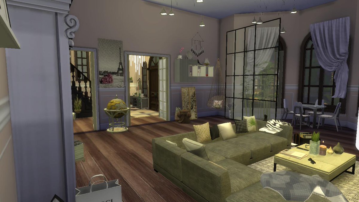 IsraSimlish's tweet photo. ¡Entremos en la casa de Los Lápida!, La modificación de la entrada y el salón. #LosLapida. #TheSims4 https://t.co/WdW3FTvqhk