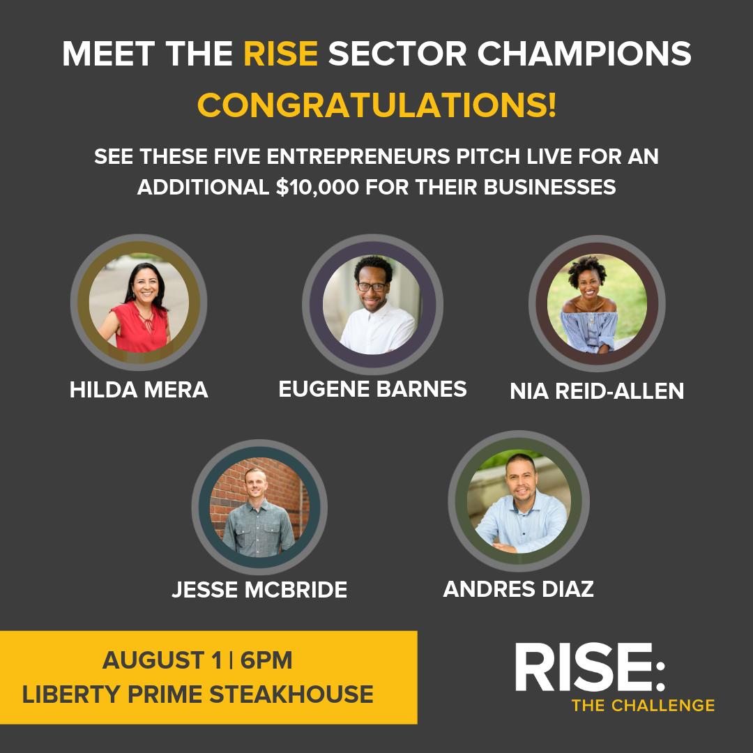 This Thursday, see our five sector champions pitch live for an additional $10,000! RSVP here: bit.ly/30OBUw3 #RISEwithRTC