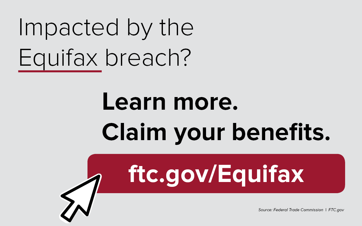 FTC's tweet photo. Beware of fake websites claiming to be the Equifax settlement claims website. To be sure you are going to the legitimate site, you can access it from the @ftc’s Equifax page: https://t.co/6Dz4lQYEf2 https://t.co/1qDV3xyYSn