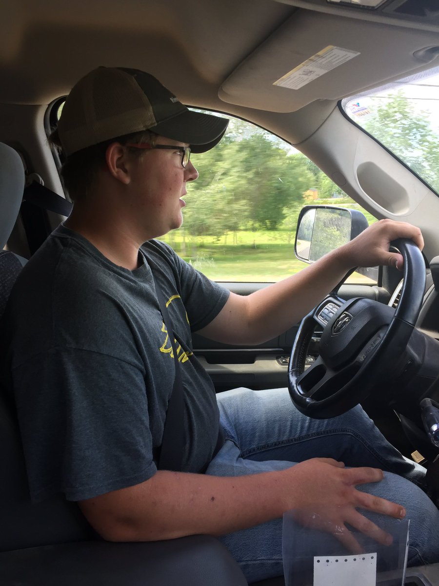 Big day today. Connor’s first plan of attack for his 16th birthday was to head to the drivers office for his G1 <a href="/JulieDawson97/">Julie Dawson</a> #dadinthepassengerseatnow #farmkids #atleastnowitislegal