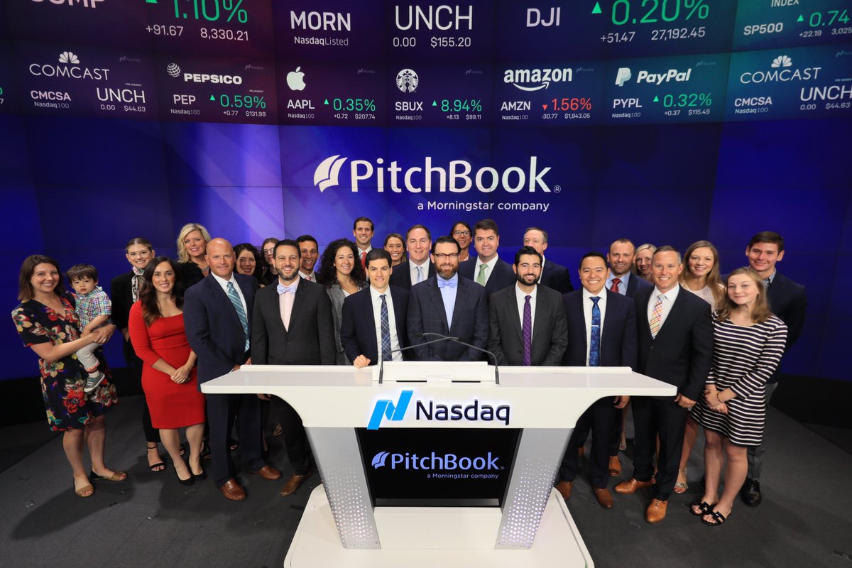 NasdaqExchange's tweet photo. 👏Congratulations to #NasdaqListed @MorningstarInc on the acquisition of @PitchBook, the leading source for information on private capital markets!

🔔Thanks for joining us for the Opening Bell. $MORN https://t.co/W222HZ9Qyp