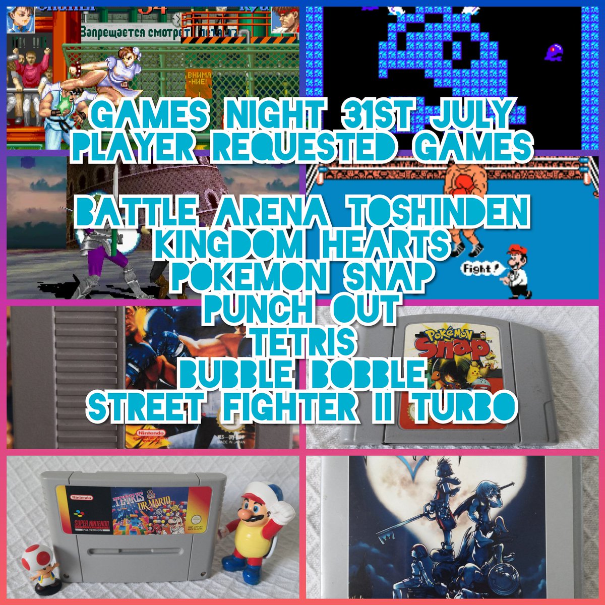 DizzysGameNight's tweet photo. Here are the Player requests joining the playlist for Wednesday's games night.
With 15 systems, over 30 games, competitions and refreshments we've got a lot going on for only £10!
Come on down and join us for a great event @overworldfarnborough 😁🎮#retrogaming #retro #throwback https://t.co/6fuR0qoBt5