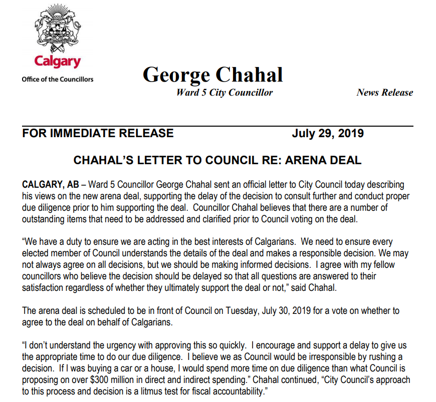 CBCFletch's tweet photo. Coun. @ChahalGeorge, who voted against @EWoolleyWard8's amendment last week to delay the arena vote, now says he supports a delay in order to "give us the appropriate time to do our due diligence."

"I don't understand he urgency with approving this so quickly," he says. #yyccc https://t.co/kmm2fGPhEQ