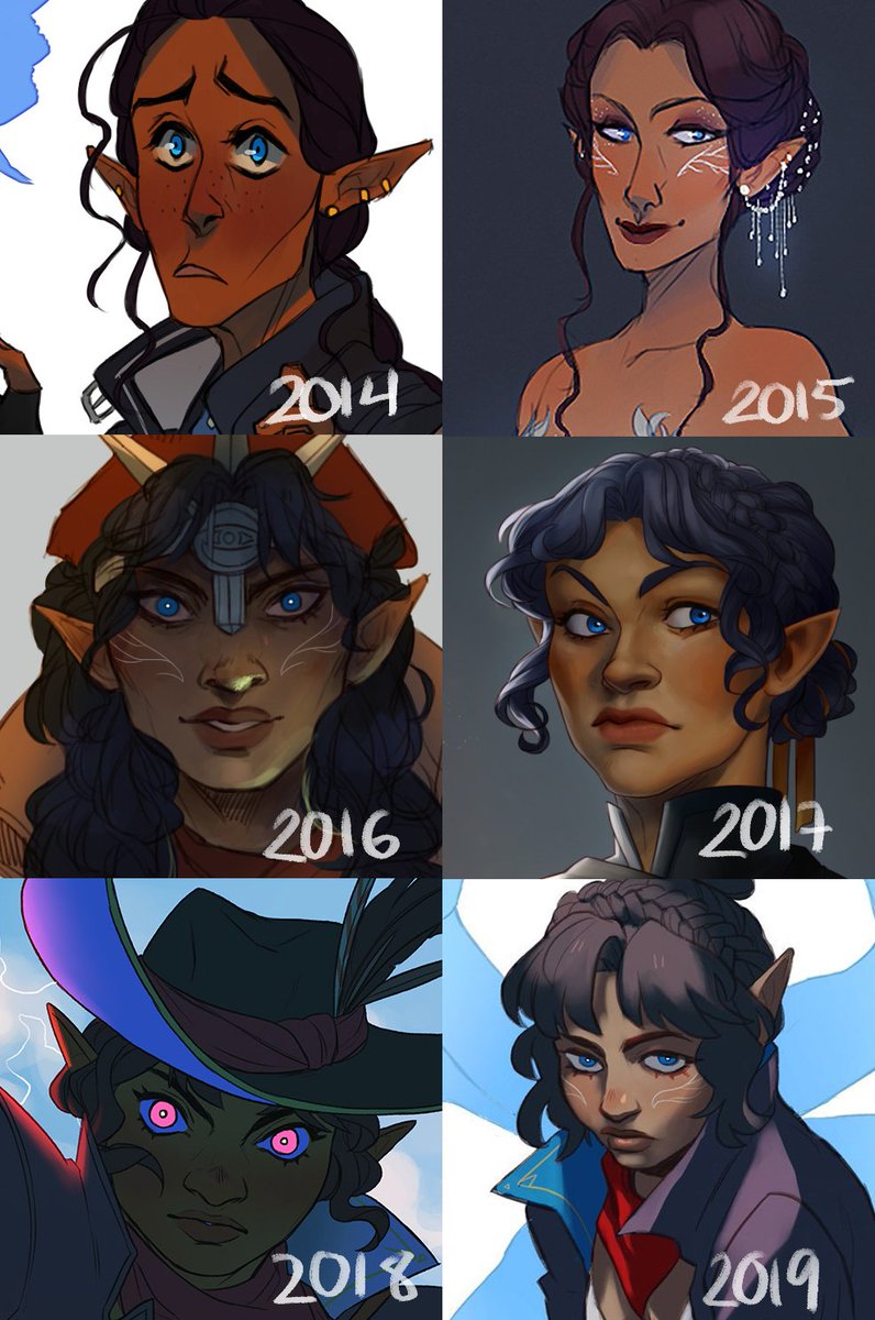 Made all of my Dragon Age characters in 2014, and now they have grown a bit outside the game franchise as independent oc's. So proud to see them grow up 