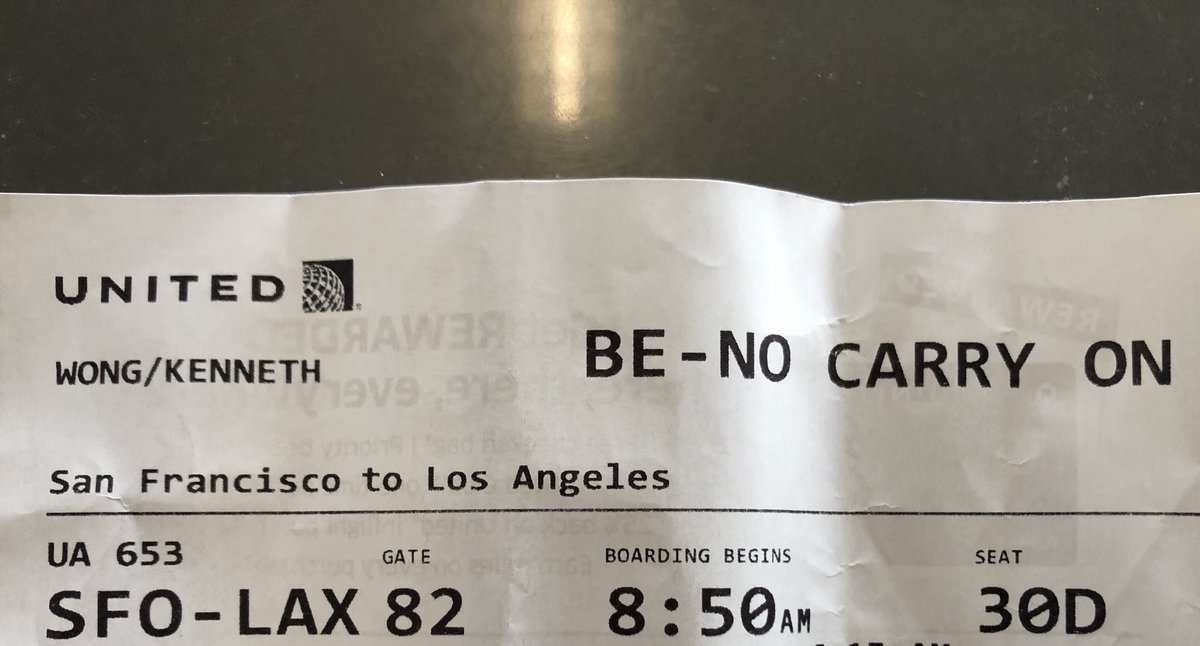 KennethwongSF's tweet photo. #UnitedAirlines calls it Basic Economy; I call it Bullshit Economy, where you’re asked to fly with nothing but whatever you are wearing and can cram into a camel hump. Or pay $25 more for check bag. #boycottairlines #letsstopflying #regulateairlines https://t.co/eAGgLX422u