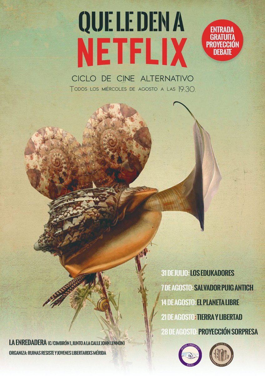 iberikAs's tweet photo. Lxs compañerxs de JÓVENES LIBERTARIXS y el nuevo colectivo RUINAS RESISTE han organizado un ciclo de cine! 
Allí estaremos!!!
@LaEnredaderaExt https://t.co/OEcS8DgJNx