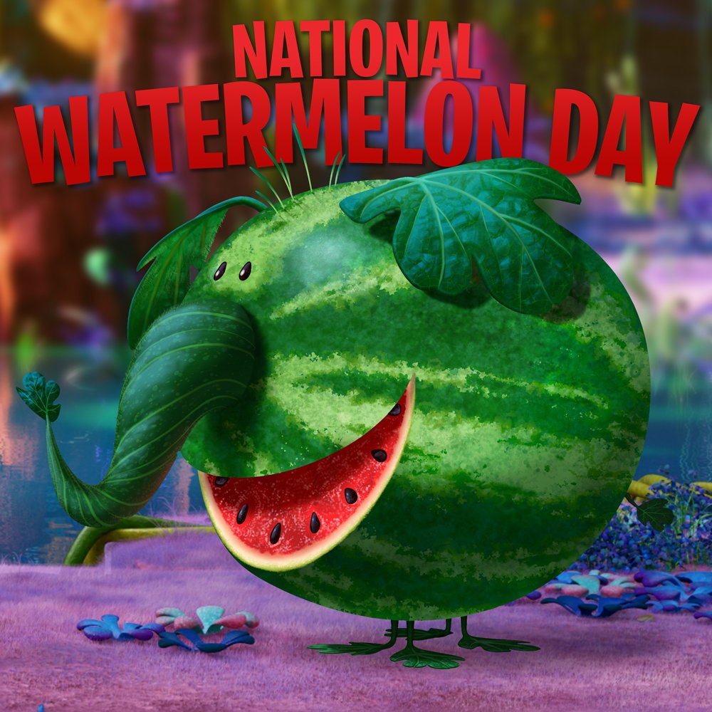 SonyAnimation's tweet image. Happy #NationalWatermelonDay from the Watermelophants 🍉🐘 #Cloudy2
