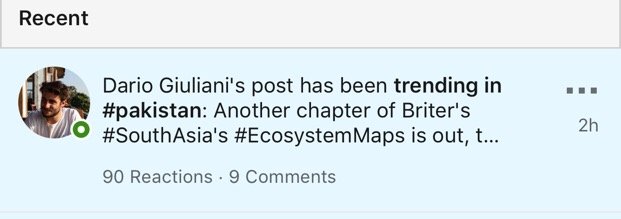 Dario__Gln's tweet image. Both @Briter_bridges&apos; first ever #EcosystemMaps🚀 in #SouthAsia for #SriLanka🇱🇰 and #Pakistan🇵🇰 went #trending on @LinkedIn in a few days. We are working on many more and looking for collaborators. Kudos @crowdisland, @MENAbytes and Sarmayacar!
Stay tuned for this week&apos;s map🗺️!