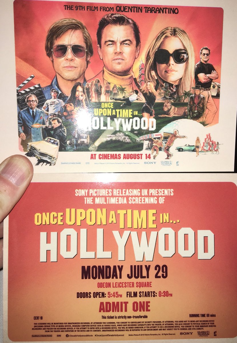 DSSundayPics's tweet photo. Looking forward to Tarantino’s latest epic. #OnceUponATimeInHollywood https://t.co/p1QUf8Px0p
