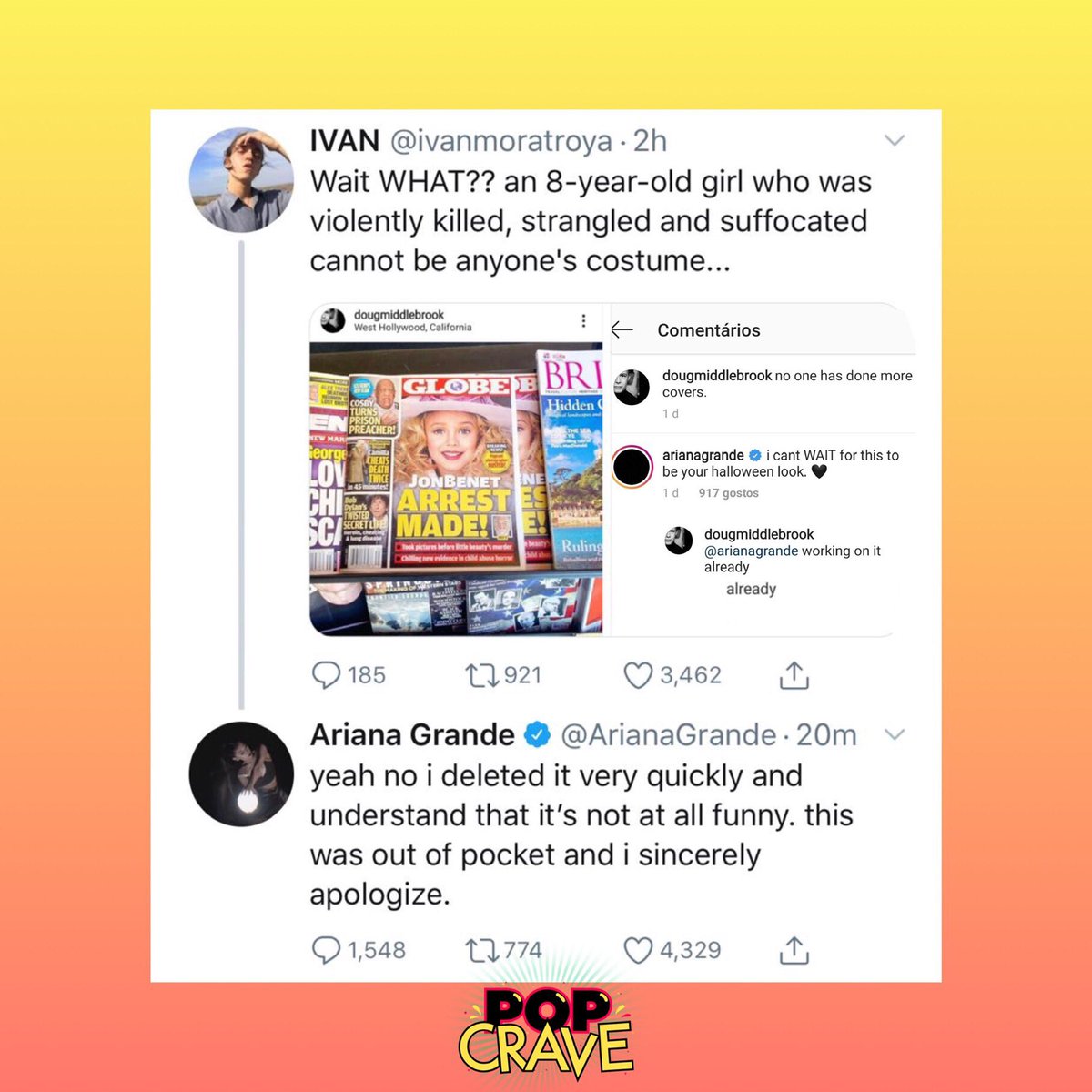 Pop Crave on Twitter "Ariana Grande apologizes for her Instagram