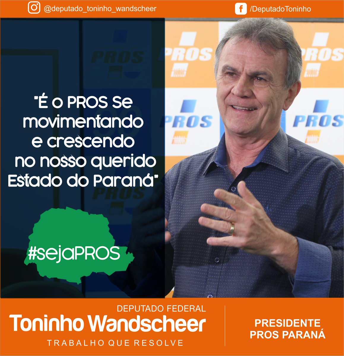 deputadotoninho's tweet image. Deputado Toninho Wandscheer, que preside o Pros Paraná, sobre as reuniões políticas do Partido, realizadas neste final de semana, nas cidades:
➡📸Foz do Iguaçu: bit.ly/311i7JJ
➡📸Londrina: bit.ly/2SM6nrK
➡📸Araucária: bit.ly/2LMCWoM
#PROSForte
