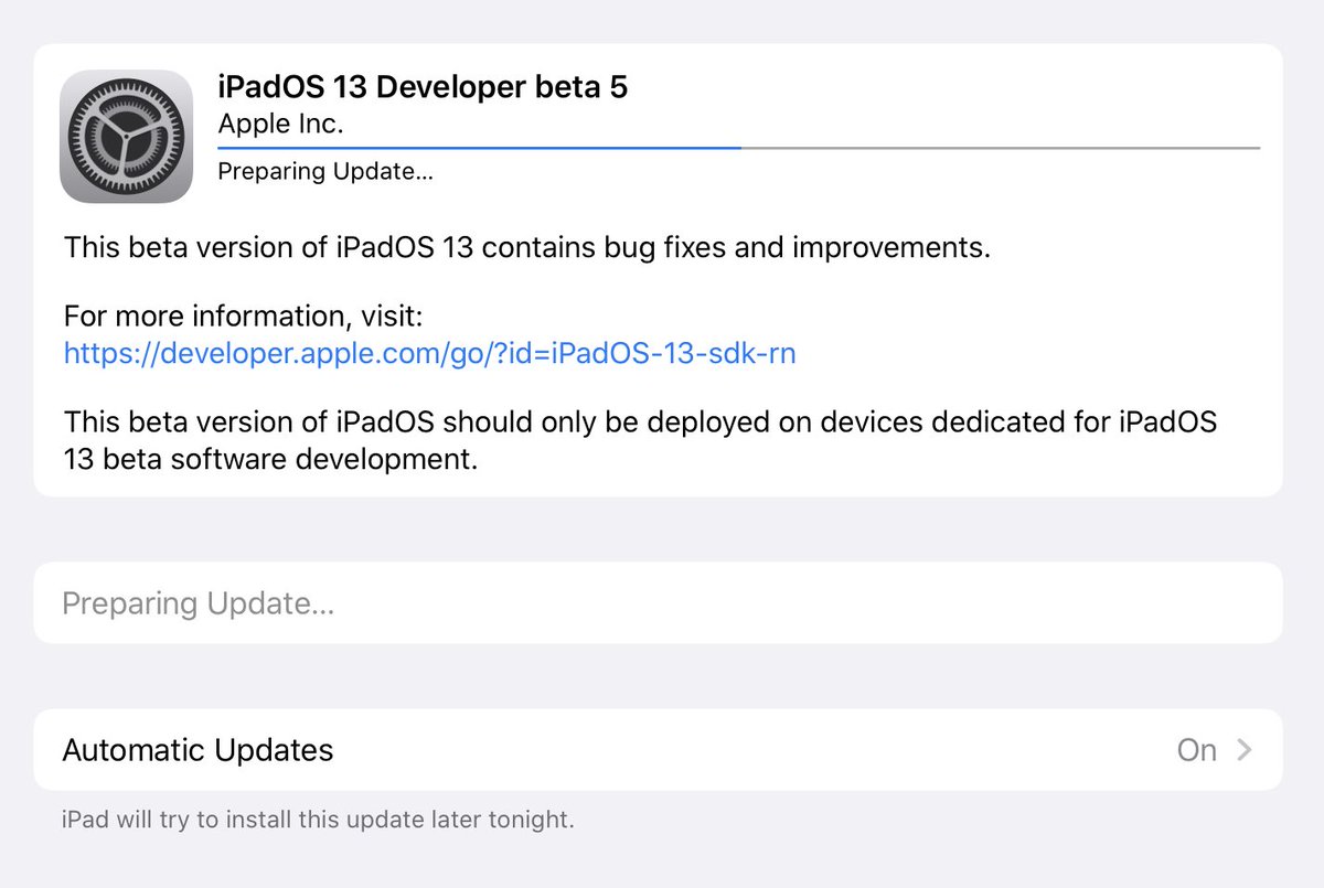 nechbi's tweet image. Installing iPadOS 13 Developer beta 5  #IOS13Beta5