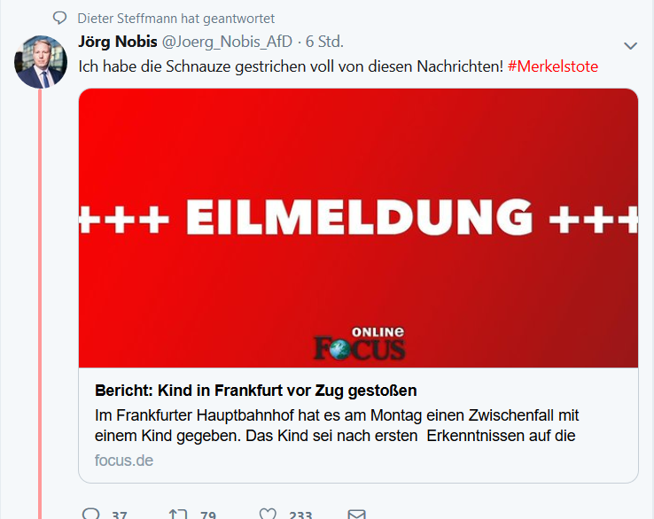Gegen_die_AfD's tweet photo. Und wir erst! 
- Diese abartige Hetze durch die #AfD
- Das erbärmliche #Terrorklatschen 
- Die emphatislosen Worthülsen 
- Die Abwertung von Menschen 
- Die täglichen #Fakews
- #Rassismus, #Faschimus und #Hass
- Die Leichtgläubigkeit der AfD Wähler
- Die Kaltschäuzigkeit #NoAfD https://t.co/hDtkIOzyiT