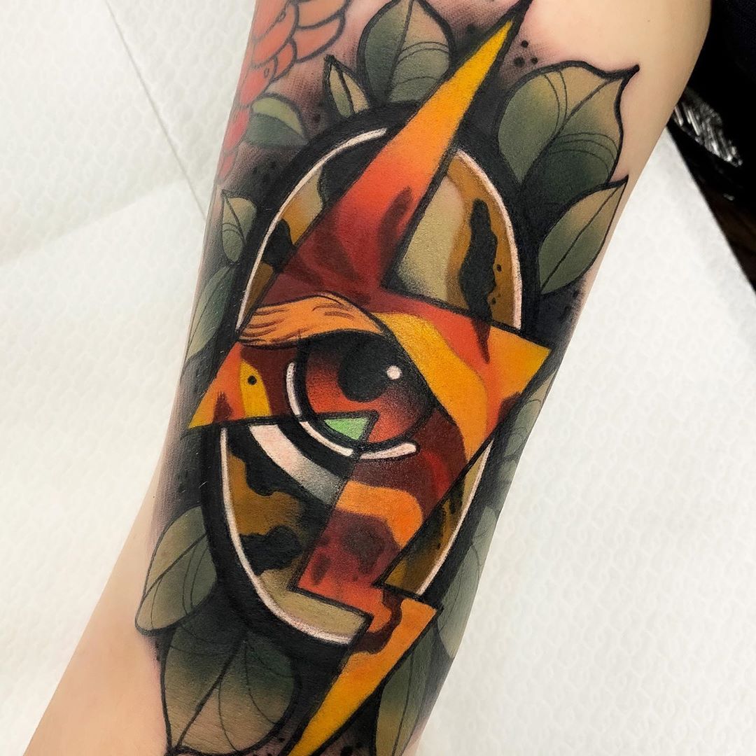 Traditional color panther coverup tattoo Mike Riedl Art Junkies Tattoo by  Mike Riedl  Tattoos