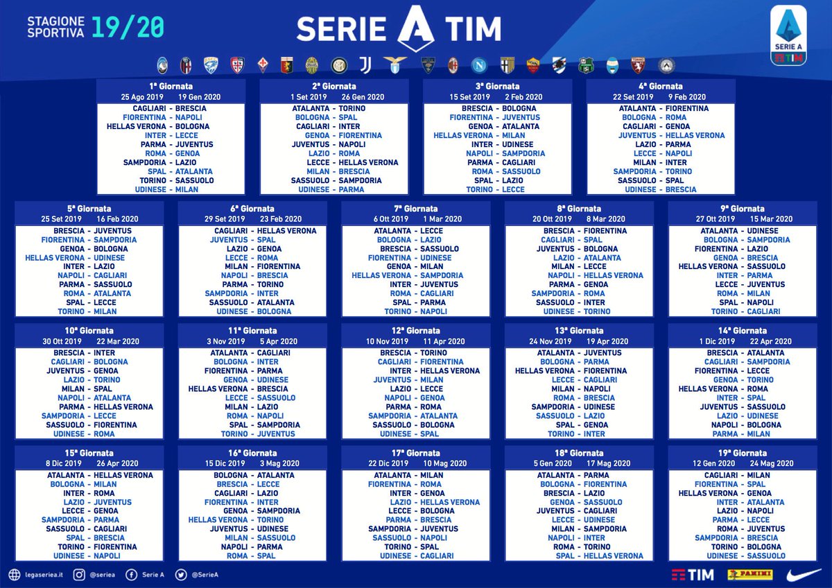 Lega Calcio Serie A Calendario Anticipi E Posticipi Serra Presidente