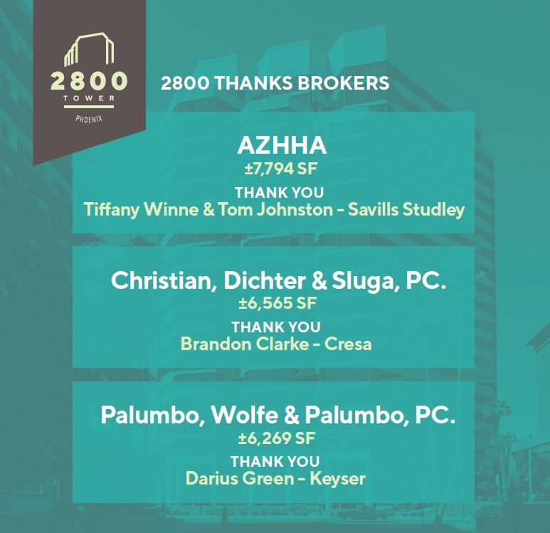 Lots happening at 2800 Tower! Shout out to all of the brokers and tenants involved!
#teamtaute #2800tower #phoenix #midtownphx