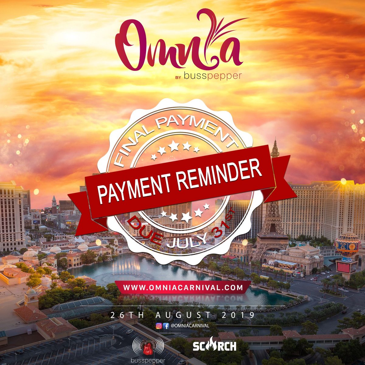 🚨**ANNOUNCEMENT ALERT**🚨

🔴Deadline for ALL balances 》31st JULY!

➡️Complete ALL payments via buff.ly/2JC0Y48 

➡️ Direct Enquires: EMAIL/DM or WHATSAPP us! +447387817182

•

#OMNIACarnival #NHC2019 #MayTheMasBeWithYou #NottingHillCarnival