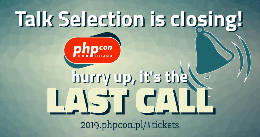 PHPConPoland's tweet image. Pamiętasz? Tylko do środy możesz #głosować na #prelekcje. Zarejestruj się, kup #bilet i miej swój wkład w agendę #phpcon19!
