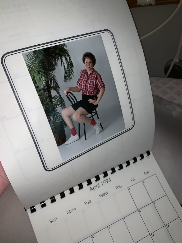 MagsFulton's tweet photo. Just found out that when my parents were dating that my mom made my dad a calendar of her. A true extra queen. https://t.co/lbHo8K6uSa