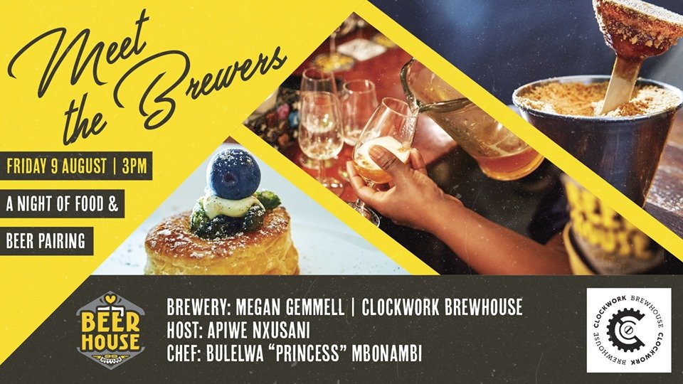 *WIN TWO TICKETS* to the Women's Day Meet The Brewers event at <a href="/BEERHOUSE4ways/">Beerhouse Fourways</a>!!

9th August 
3pm 
5x food &amp; beer pairing 
Ticket link: qkt.io/avib3G

~To win~
Follow both <a href="/BEERHOUSE4ways/">Beerhouse Fourways</a>  &amp; <a href="/ClockworkBrewH/">Clockwork Brewhouse</a> 
🍻 Retweet this post
🍻 Tag a friend

Winner announced 4th Aug