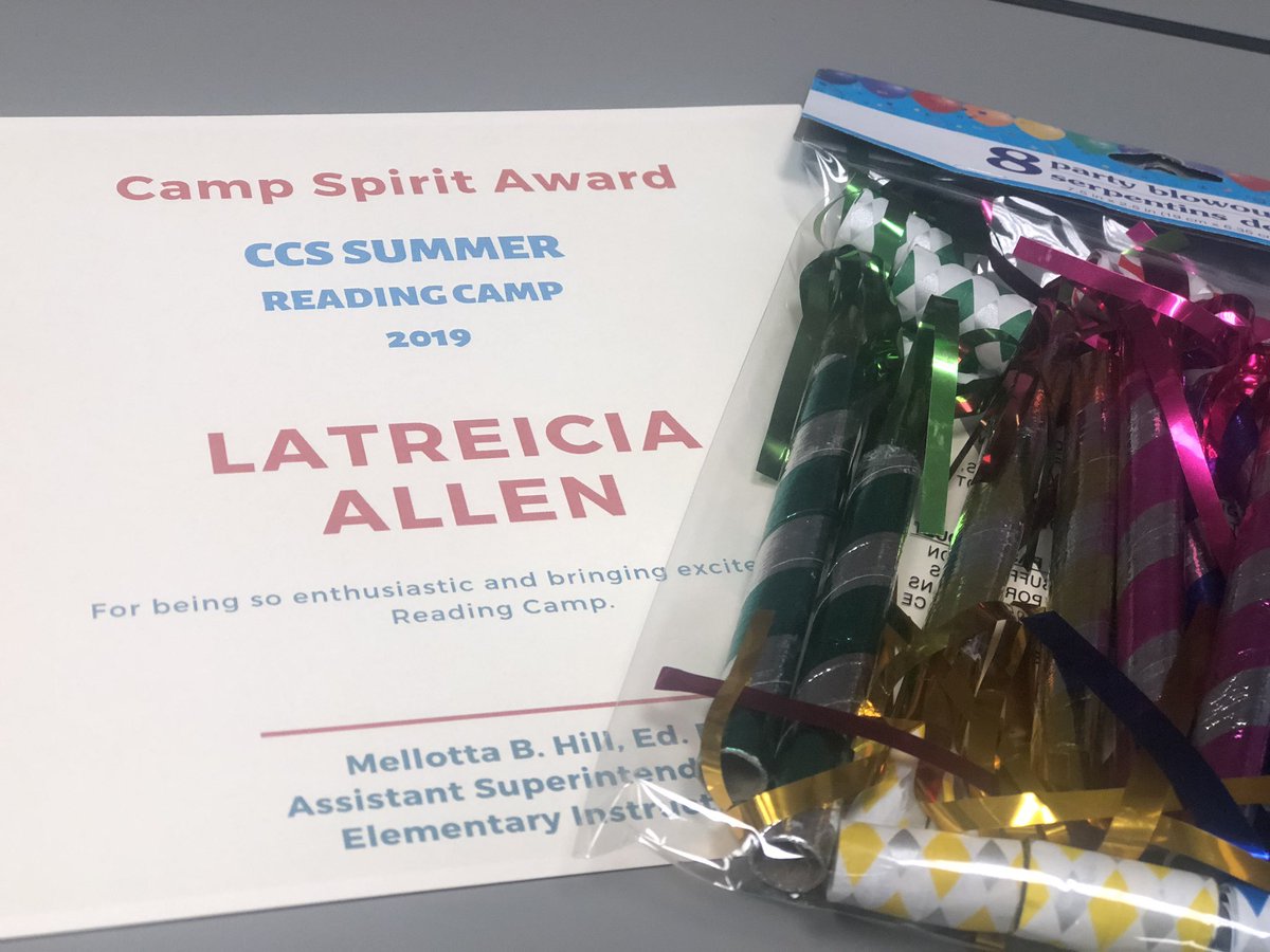 LatreiciaAllen's tweet image. Shoutout to the #CMESRocketReaders for an amazing experience. We earned the Camp Spirit Award! #litnccs #2019CCSrtacamp @NC_RtA @jenlloyd16 @NatalieGodwin @mellottahill1