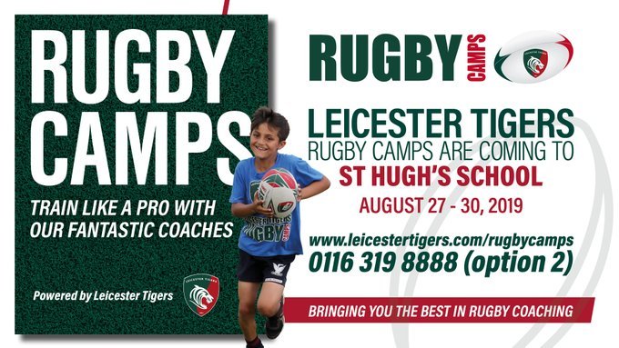 Just a few places left on the @LeicesterTigers Rugby camp from Aug 27-30 @sthughslincs. @SleafordRFC @RasenLouthRugby @BostonRFCUK @SkegnessRugbitS
