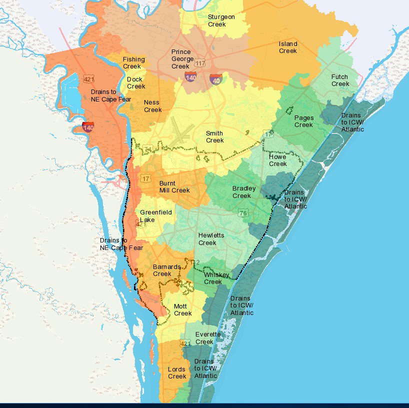 Wilmington Nc County Map Wilmington, Nc Where Everyone Is Welcome! Auf Twitter: „Which Watershed Do  You Live In? This Interactive Map Will Answer That Question! Get To Know  Your Local Creek And Feel Free To Visit