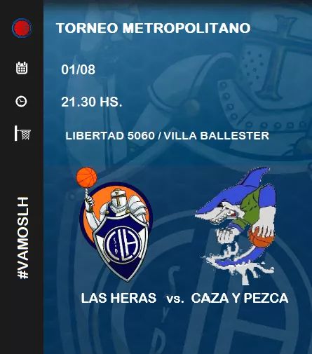 LAS HERAS DISPUTARÁ LA COPA METROPOLITANA
Iniciará la fase final el próximo jueves recibiendo a Caza y Pezca.  Además del equipo de Don Torcuato, enfrentará a Club Atlético Lanús, Wilde Sporting, San Miguel, Midland, Imperio Juniors y All Boys.  
Nos impulsa la pasión.  #VAMOSLH