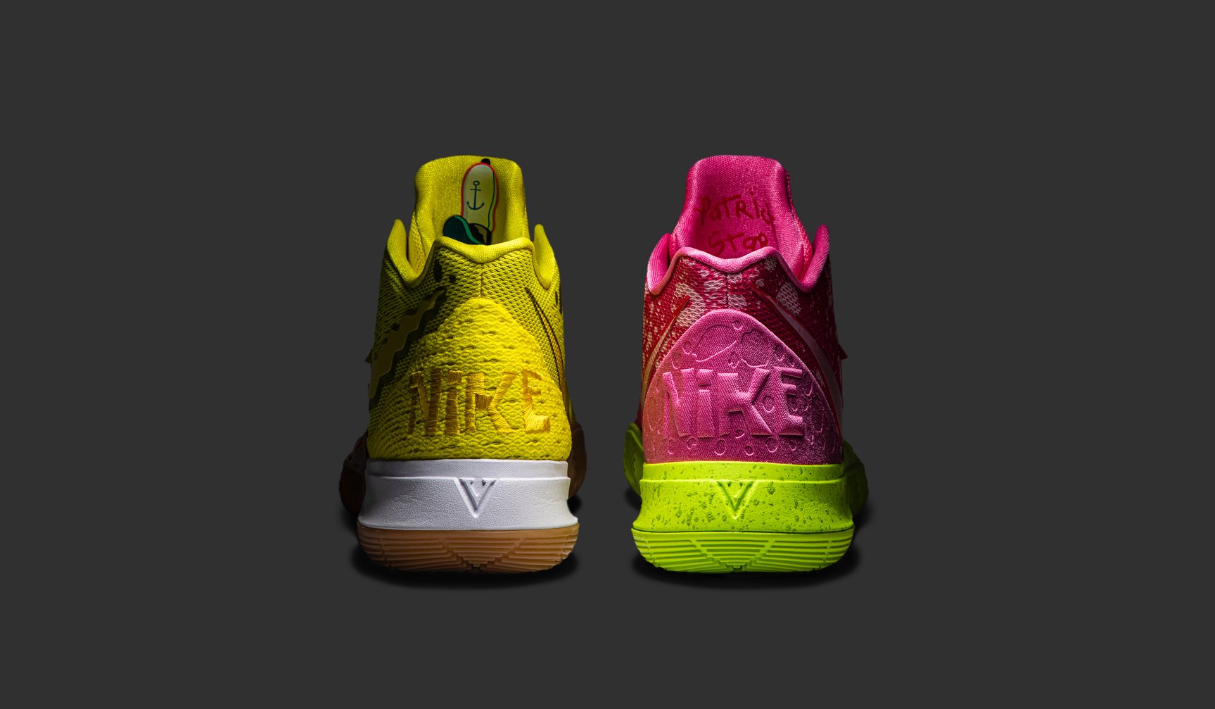 Imitación segmento Todo el tiempo GOAT on Twitter: "Citing his love for the show growing up, Kyrie Irving,  Nike and Nickelodeon team up to produce a set of SpongeBob Squarepants  inspired sneakers. Available on the app and