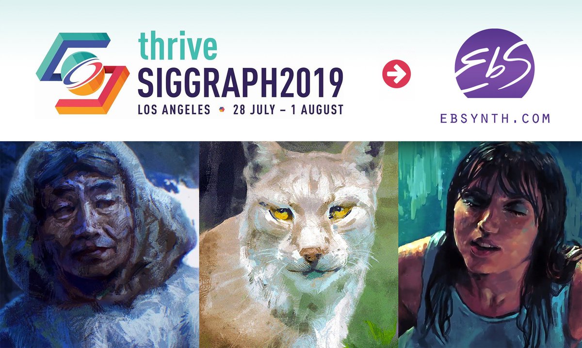 JakubJavora's tweet image. EbSynth at SIGGRAPH in LA
Great news - The tech behind #EbSynth will be presented as a technical paper at SIGGRAPH on Thursday. I am excited, along with the whole team, to be a part of this conference.
If you are around, don&apos;t miss it!

#siggraph2019 @siggraph