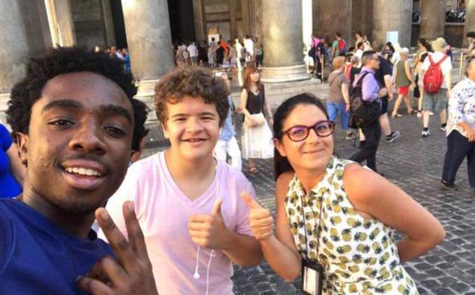 Gaten Materazzo e Caleb McLaughlin a Roma