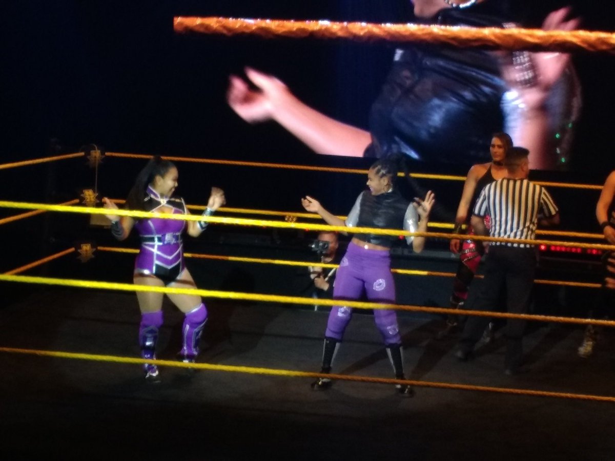 therealestwendy's tweet image. On the bright side, @BiancaBelairWWE and I were undefeated during the #NXTRoadTrip! We had too much fun 🤣 Thanks B ❤️