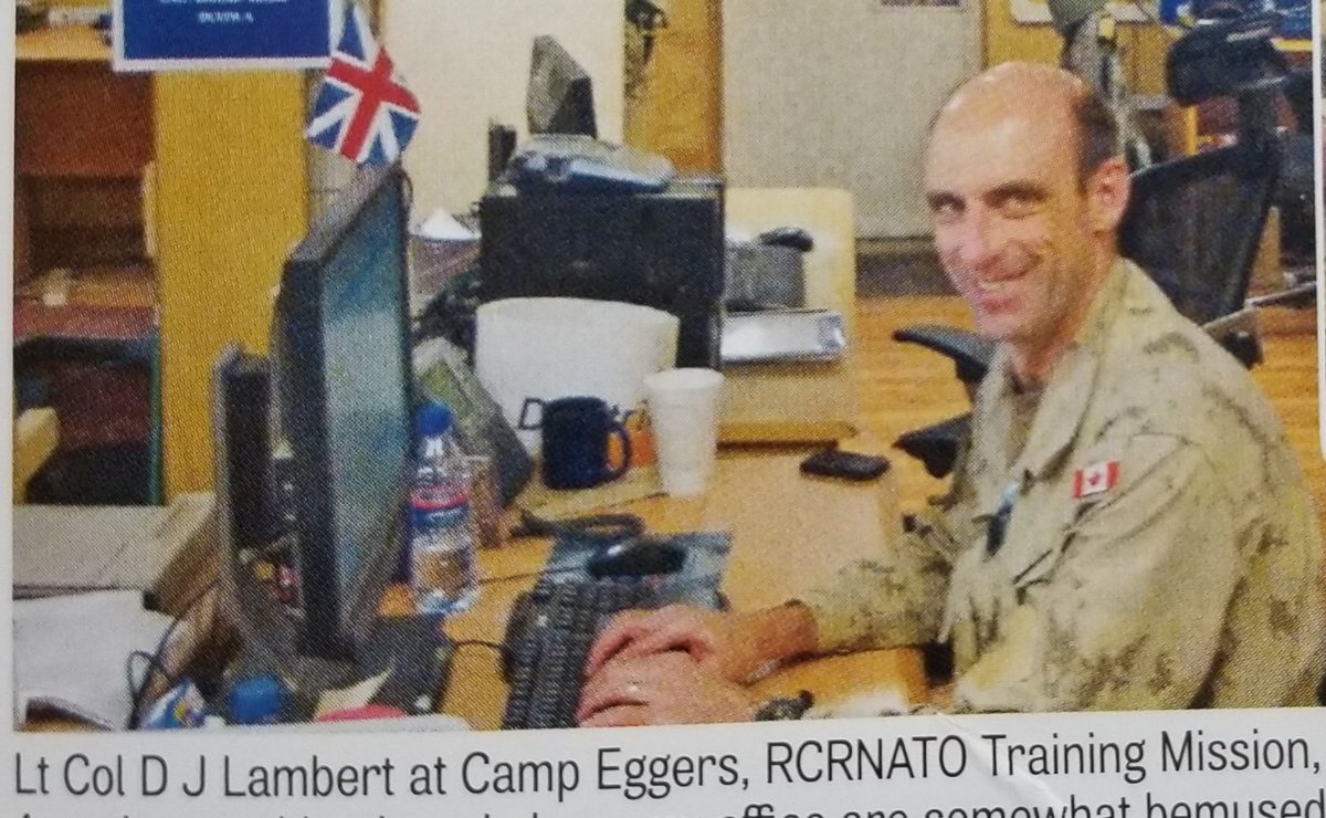 brianm564's tweet photo. With UEL flag atop his computer is this Canadian officer in Afghanistan (Source: Canadian Monarchist News, Summer 2019) #uepride #loyalist #monarchist #canada #loyalistflag https://t.co/aGTZbLUVdF