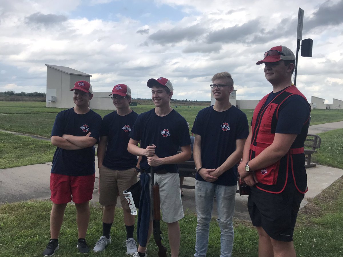 OHSTrapTeam's tweet photo. This group just knocked out a squad personal best score. At Nationals. Squad high 98- Easton Hatcliff. Personal best 96- Jonah Harvey! https://t.co/g6NbBV1QpY