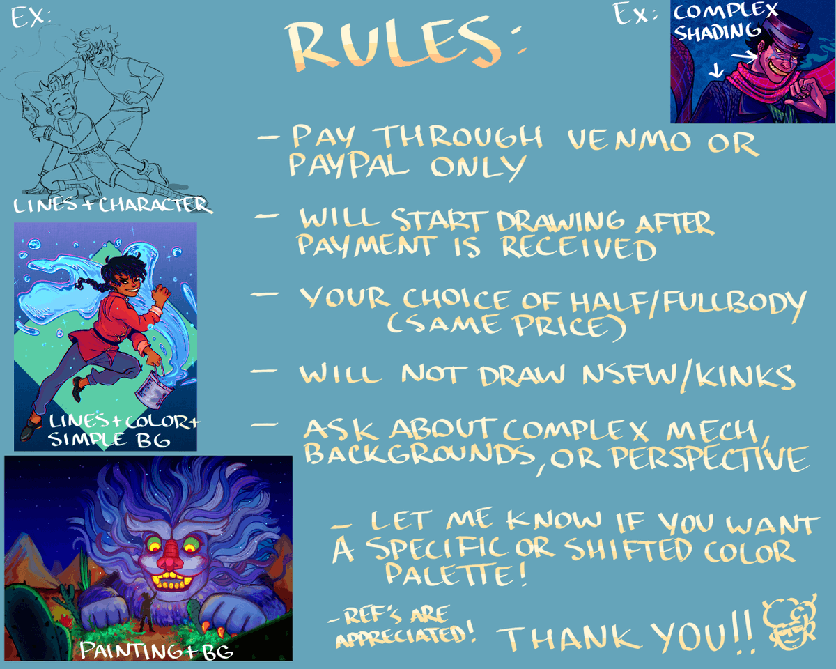 aniimantis's tweet photo. My work hours got cut, I'll be starting art school next month, and I'm getting top surgery this January; So I'm opening commissions! If anyone would be interested please shoot me a DM, rts are super appreciated as well 🤠 https://t.co/ePTlFkwJsX