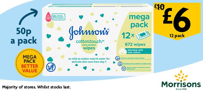 johnsons baby wipes morrisons